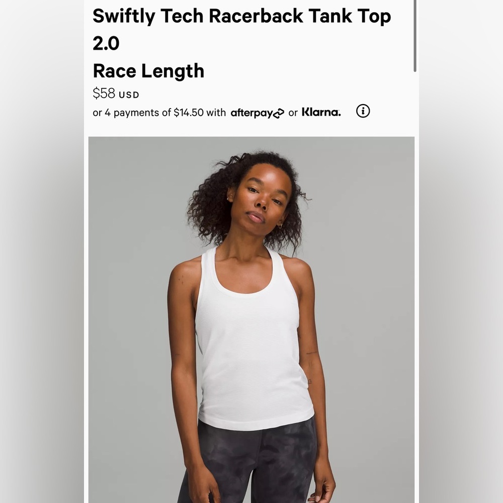 Swiftly tech racer back tank 2.0